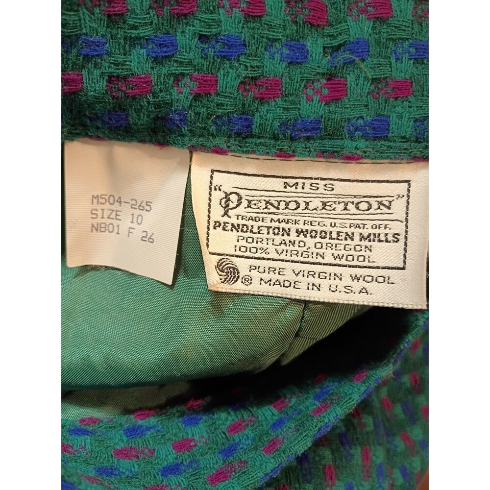 Vtg Miss Pendleton 100% Virgin Wool Pencil Skirt Sz 10 Retro Preppy Secretary - Picture 5 of 7